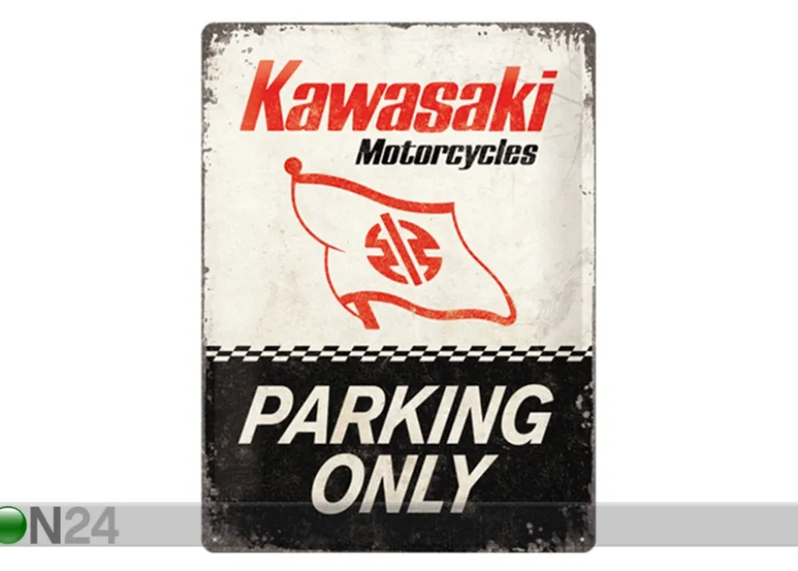 Retro metallitaulu Kawasaki Parking Only 30x40 cm