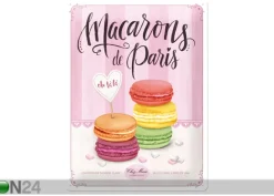 Retro metallitaulu Macarons de Paris 30x40 cm