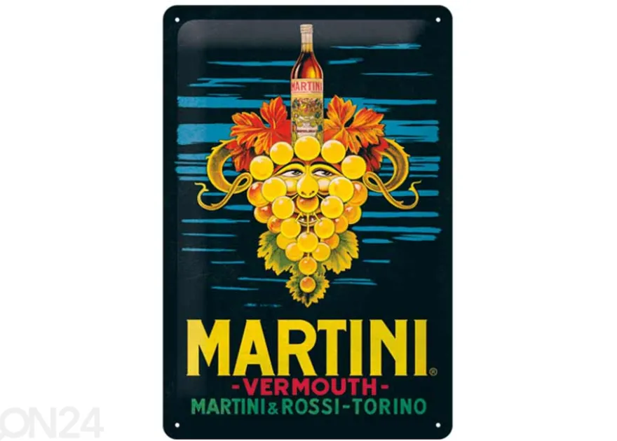 Retro metallitaulu Martini - Vermouth Grapes 20x30 cm