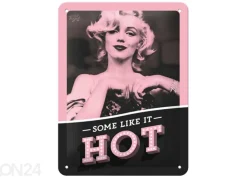 Retro metallitaulu Marylin Monroe - Some like it hot 15x20 cm