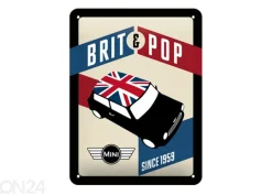 Retro metallitaulu Mini Brit & Pop 15x20 cm