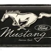 Retro metallitaulu Mustang - Horse Logo Black 20x30 cm
