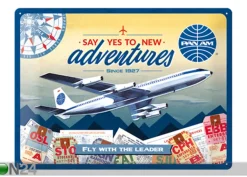 Retro metallitaulu Pan Am - New Adventures 30x40 cm
