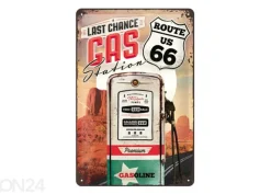Retro metallitaulu Route 66 Last Chance Gas Station 20x30 cm