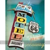 Retro metallitaulu The 66 Blue Star Motel 30x40 cm