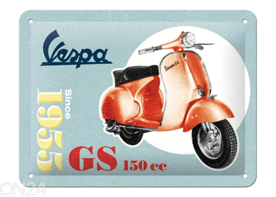 Retro metallitaulu Vespa GS 150 Since 1955 15x20 cm