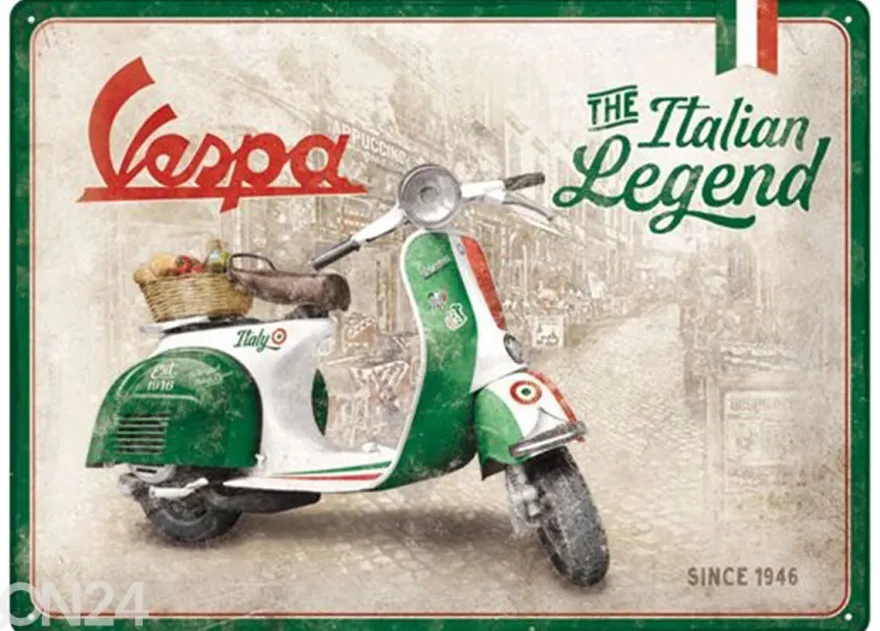 Retro metallitaulu Vespa - Italian Legend 30x40 cm