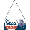 Retro metallitaulu Vespa Service 10x20 cm