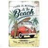 Retro metallitaulu VW Bulli life is Better At The Beach 20x30 cm