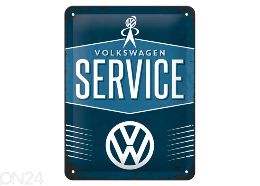 Retro metallitaulu VW Service 15x20 cm