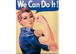 Retro metallitaulu We can do it! 15x20cm