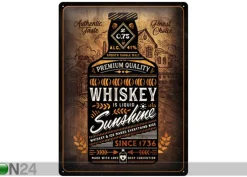 Retro metallitaulu Whiskey Sunshine 30x40 cm