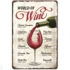 Retro metallitaulu World of Wine 20x30 cm