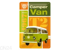 Retrotyylinen metallitaulu WV T2 Camper Van 20x30 cm
