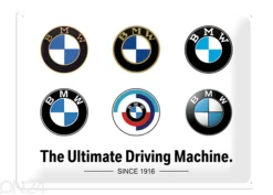 Retrotyylinen metallitaulu BMW - Logo Evolution 30x40 cm