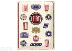 Retrotyylinen metallitaulu Fiat - Logo Evolution 30x40 cm