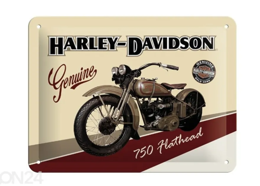 Retrotyylinen metallitaulu Harley-Davidson 750 Flathead 15x20cm
