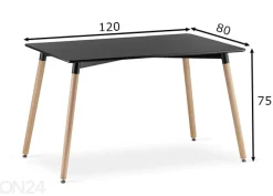 Ruokapöytä Adria 80x120 cm, musta
