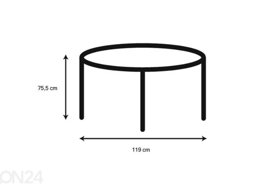 Ruokapöytä Beira Ø 119 cm