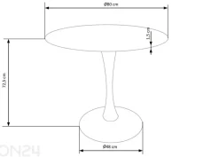 Ruokapöytä Denver Ø 80 cm