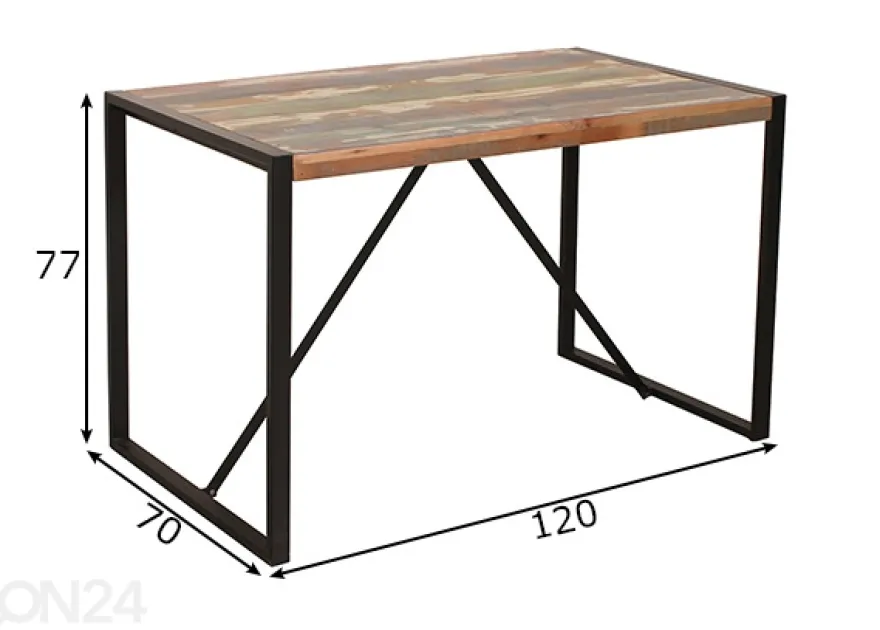Ruokapöytä Fiume 70x120 cm