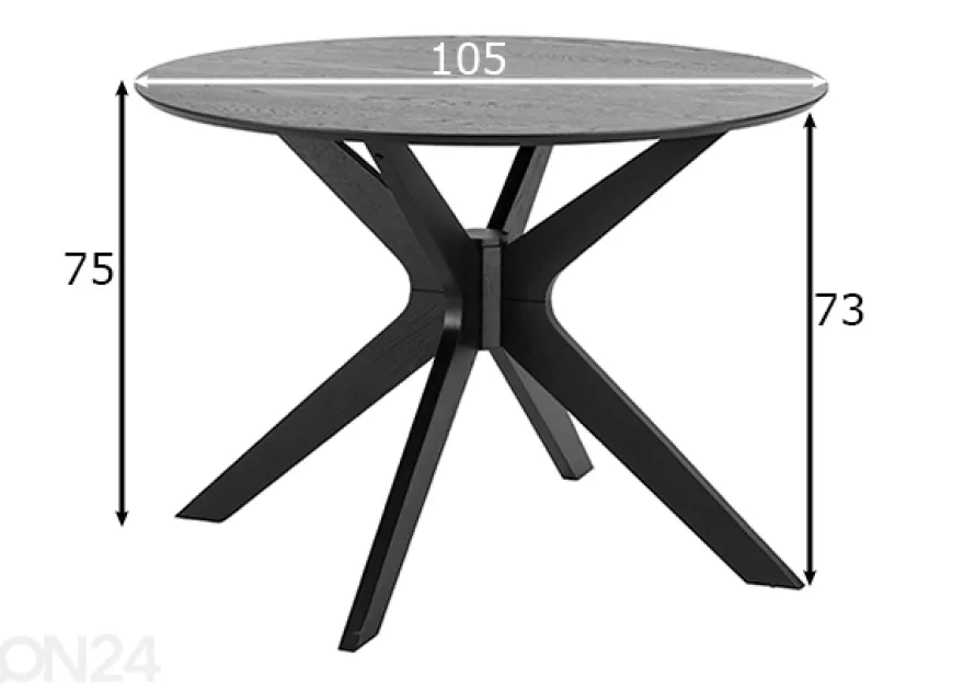 Ruokapöytä Fresno Ø 105 cm
