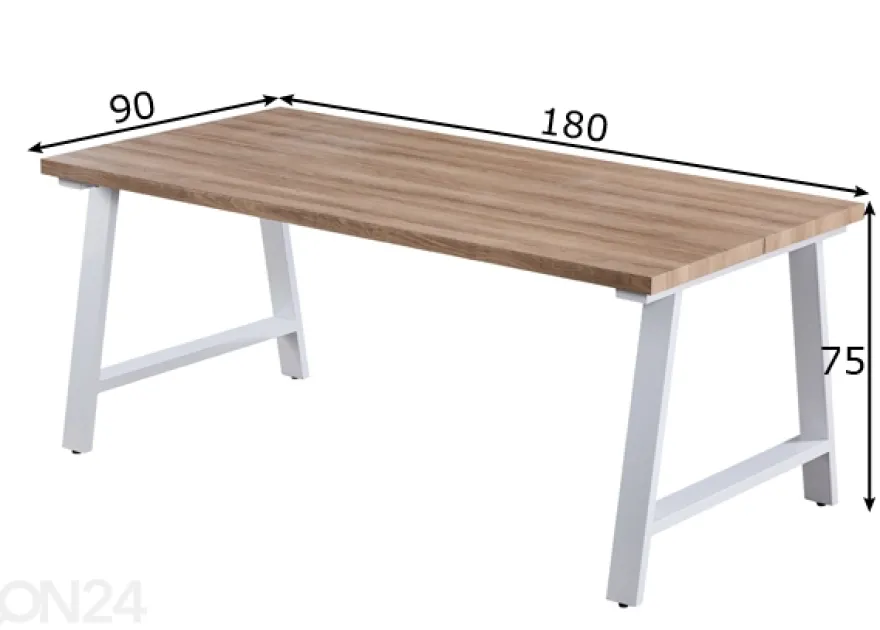 Ruokapöytä Kielo 180x90 cm