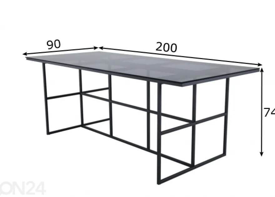 Ruokapöytä Leif 200x90 cm