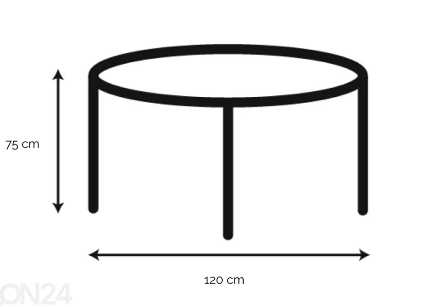Ruokapöytä Ludvig Ø120 cm
