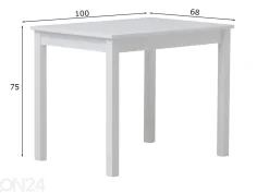 Ruokapöytä Mia XL 100x68 cm, valkoinen