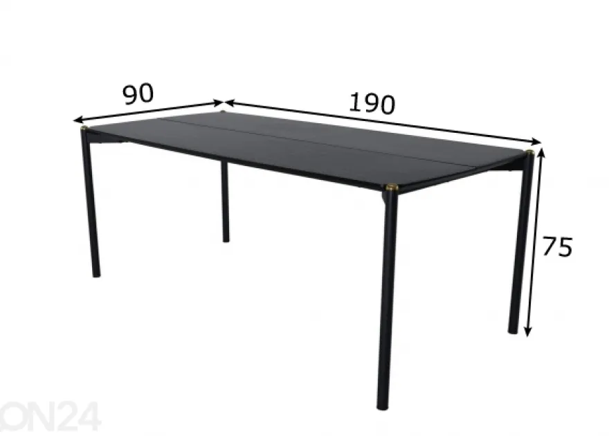 Ruokapöytä Pelle 190x90 cm