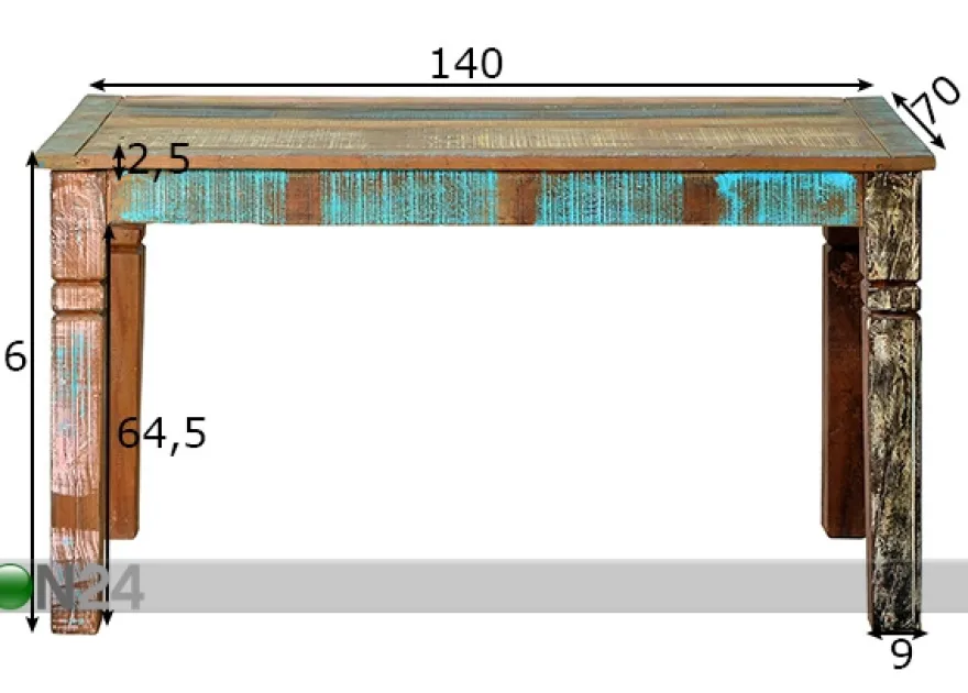 Ruokapöytä Riverboat 140x70 cm