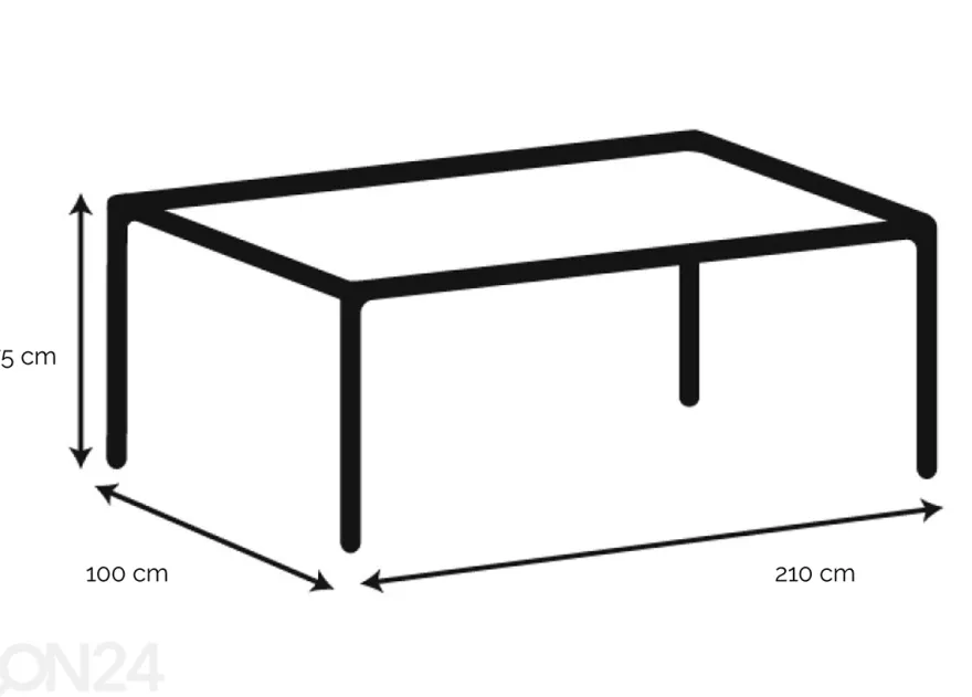 Ruokapöytä Ronne 100x210 cm