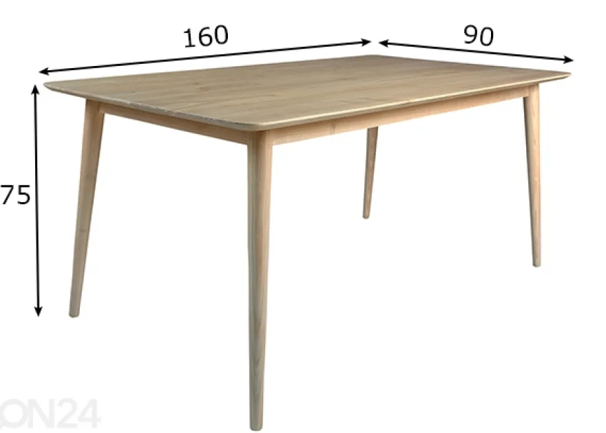 Ruokapöytä Scandi Blonde 90x160 cm, sungkai