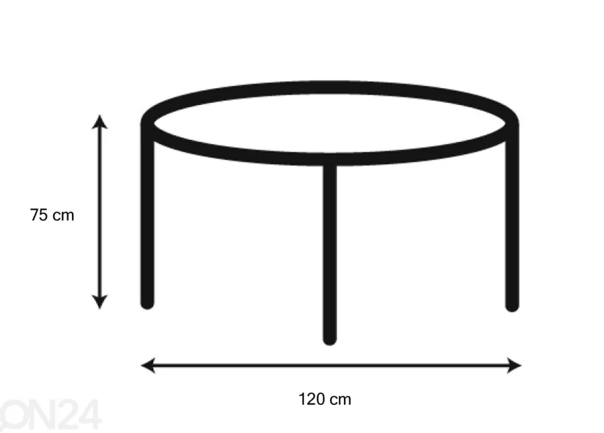 Ruokapöytä Skive Ø120 cm