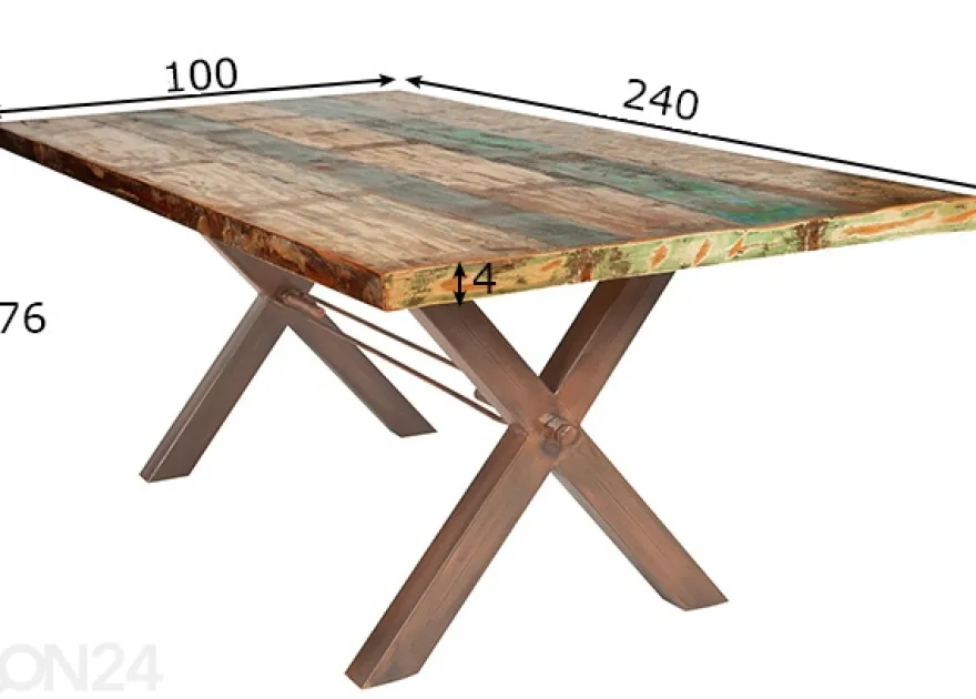 Ruokapöytä Tische 100x240 cm
