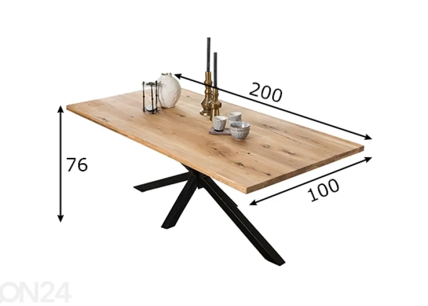 Ruokapöytä Tische 100x200 cm