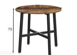 Ruokapöytä Todi Ø 80 cm, ruskea/musta
