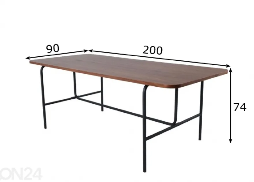 Ruokapöytä Uno 200x90 cm