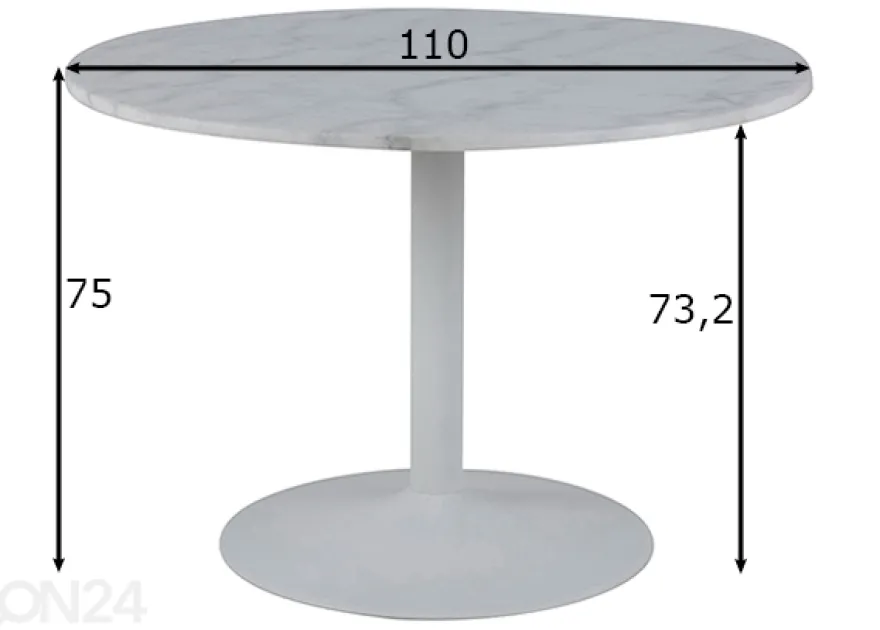 Ruokapöytä Vista Ø110 cm
