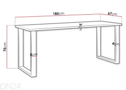 Ruokapöytä 67x185 cm