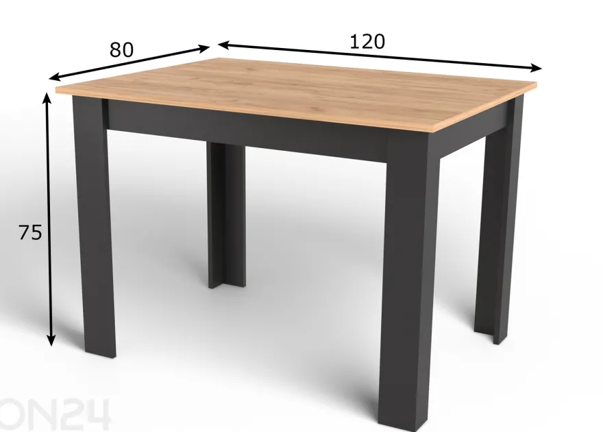 Ruokapöytä 80 x 120 cm
