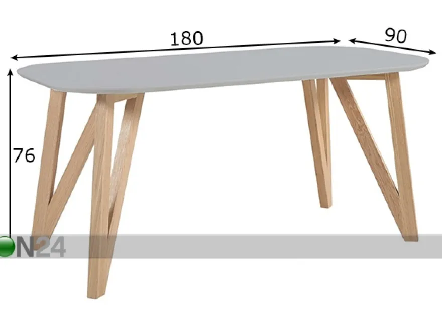 Ruokapöytä 180x90 cm