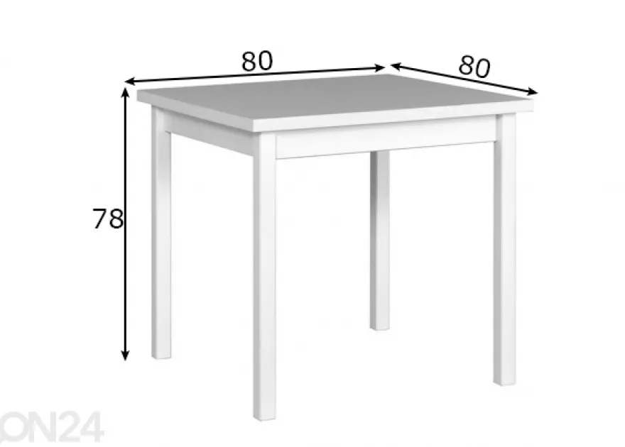 Ruokapöytä 80x80 cm