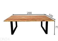Ruokapöytä 100x200 cm, luonnonvärinen