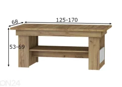 Säädettävä sohvapöytä Cobhy 125/170x68 cm