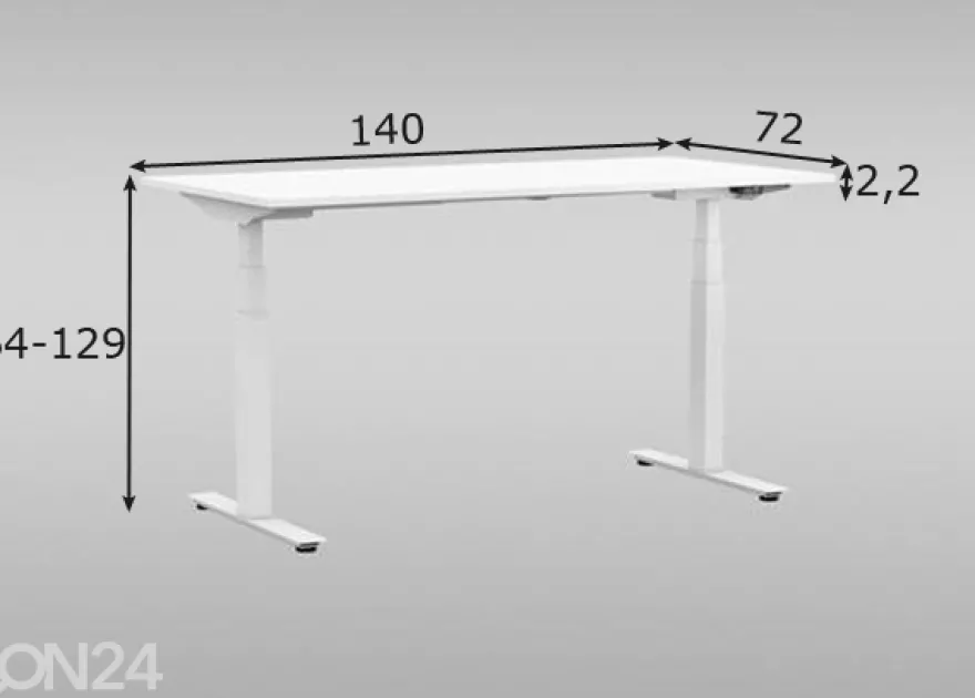 Säädettävä työpöytä 140 cm