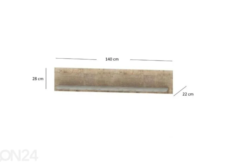 Seinähylly Bari 140 cm