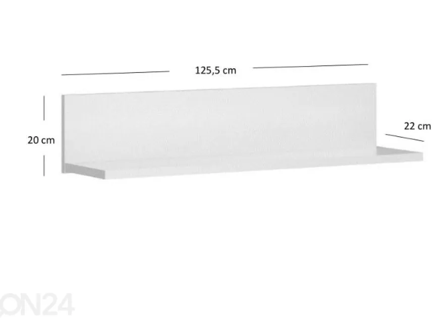 Seinähylly 125,5 cm