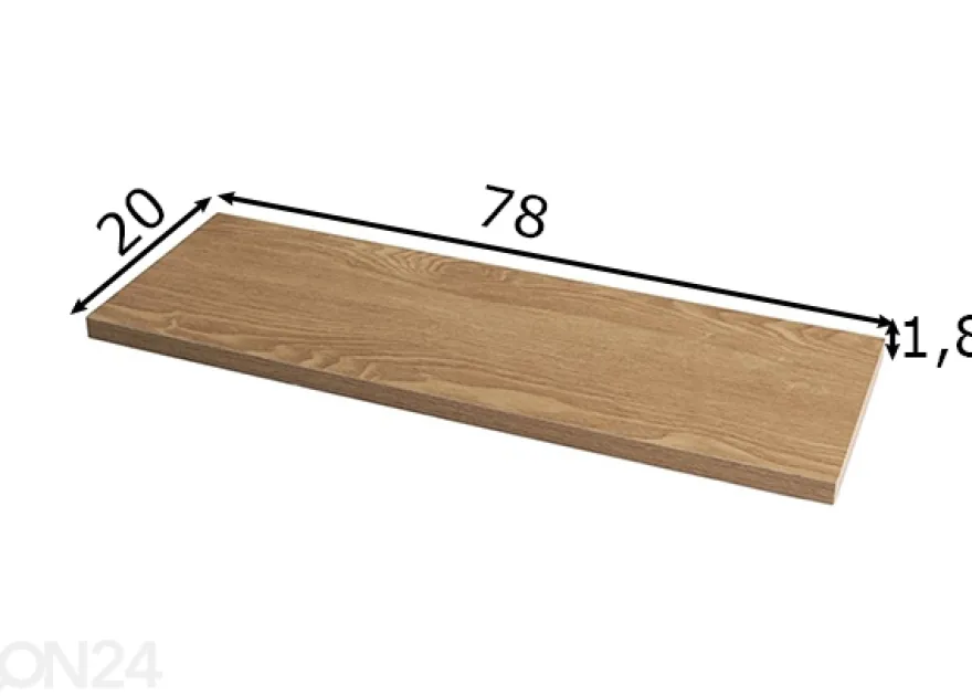 Seinähylly 78 cm, tammi